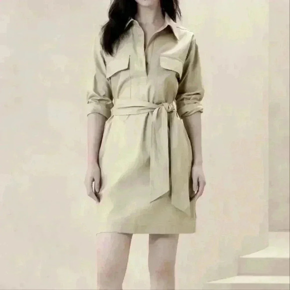 BANANA REPUBLIC TWILL UTILITY MINI SHIRTDRESS - Picture 1 of 8